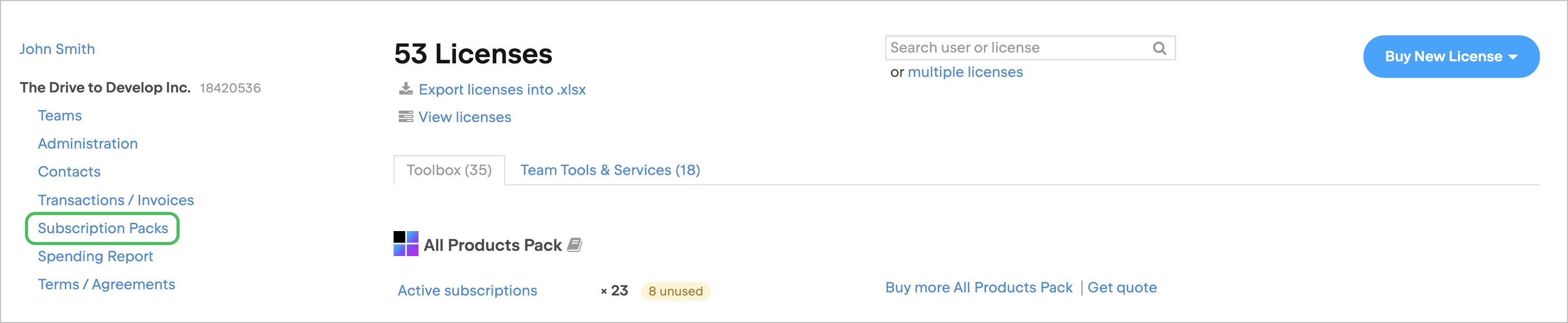 Select Subscription Packs