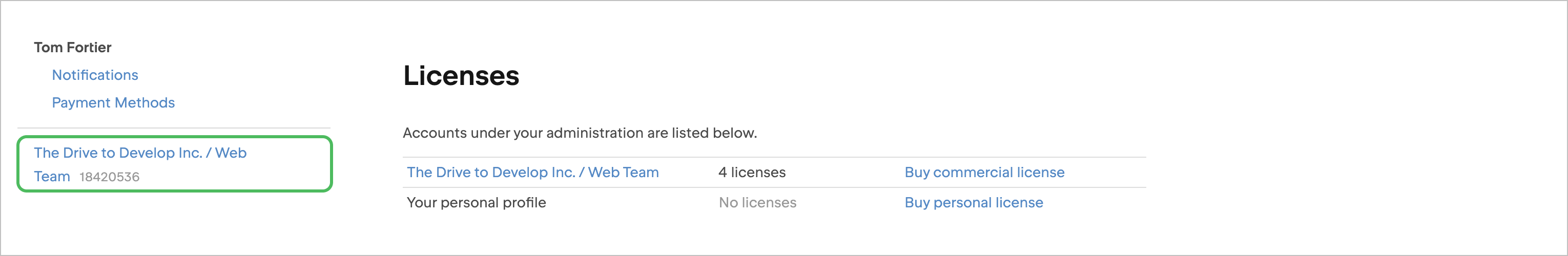Click on your team's name